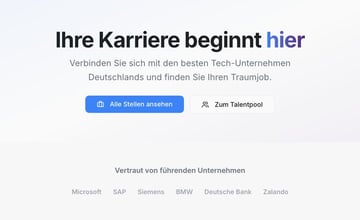Startbereich mit Kundenlogos